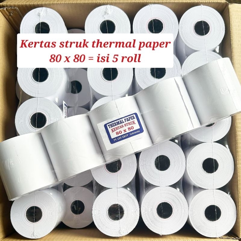 

Sy merk LSY / kertas struk / thermal kasir paper 80x80 isi 5 roll