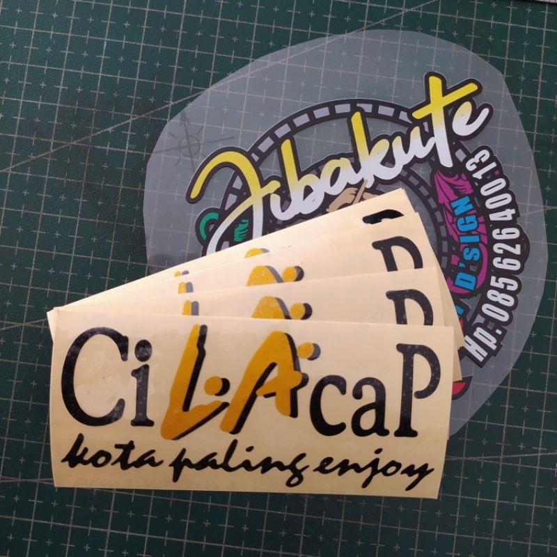 stiker cilacap LA - HITAM kuning
