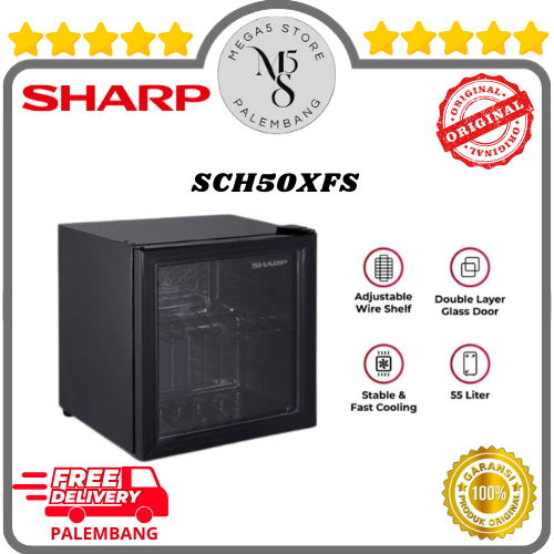 Showcase Cooler Sharp SCH50XFS Kulkas Lemari Display Cooler Mini Sharp