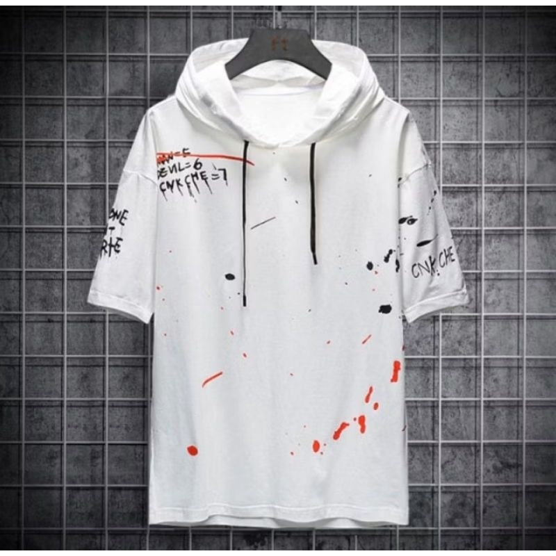 kaos Hoodie lengan pendek/sweater pria/Hoodie sweater lengan pendek