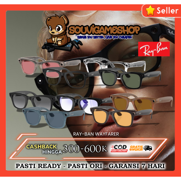 Kacamata Pintar Ray-Ban Meta Smart Glasses RayBan Wayfarer (Large Version)