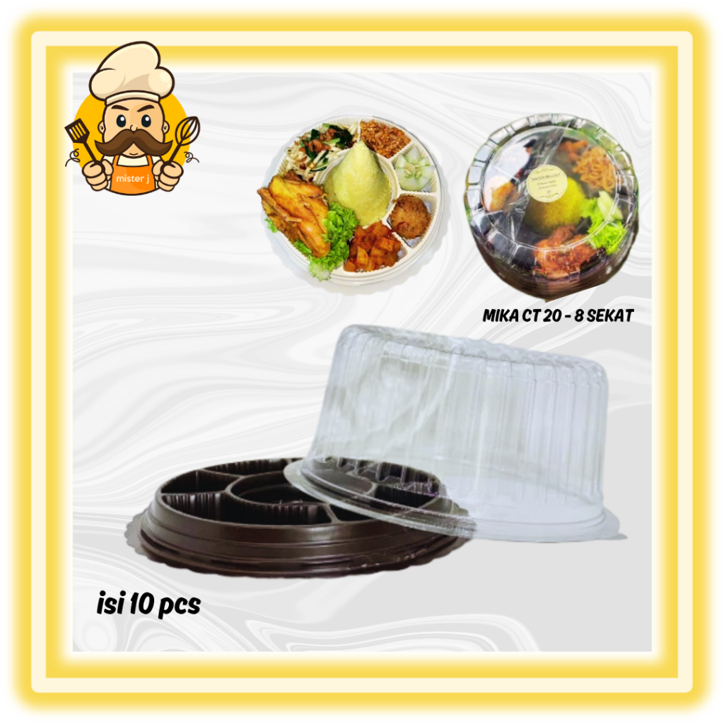 Mika Tumpeng Sekat 20cm | Mika Tumpeng Sekat 8 | CT 20 | Mika Tumpeng Mini Plastik Sekat