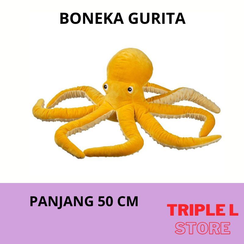 Boneka Gurita Besar 50 cm Kuning