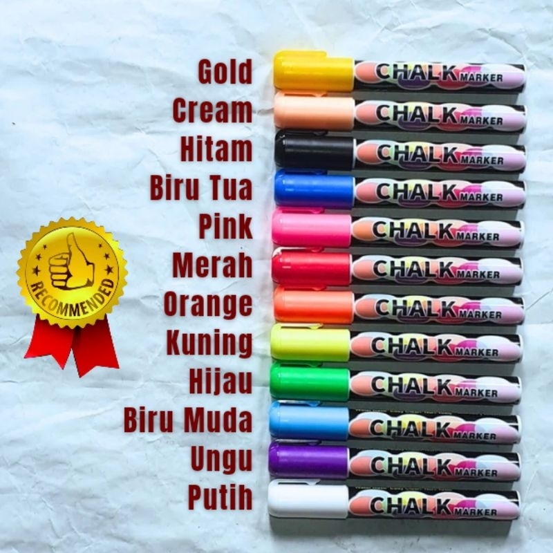 

Chalk Marker Set 12 Warna / Spidol Fluo Menyala
