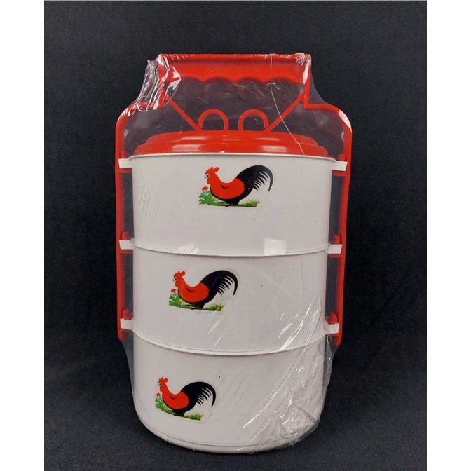 Best Sale Rantang Plastik Ayam Susun 3 Tebal Putih