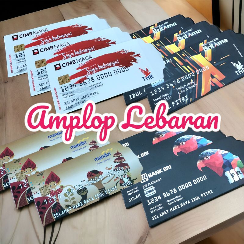 

50 PCS AMPLOP/ANGPAU LEBARAN IDUL FITRI MOTIF ATM BESAR BAHAN GLOSSY/ AMPLOP MURAH