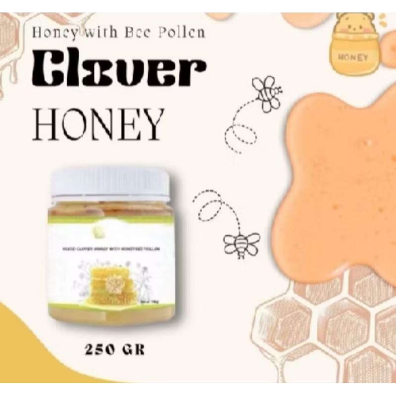 

clover honey 250gr exp 2028 free sendok kayu