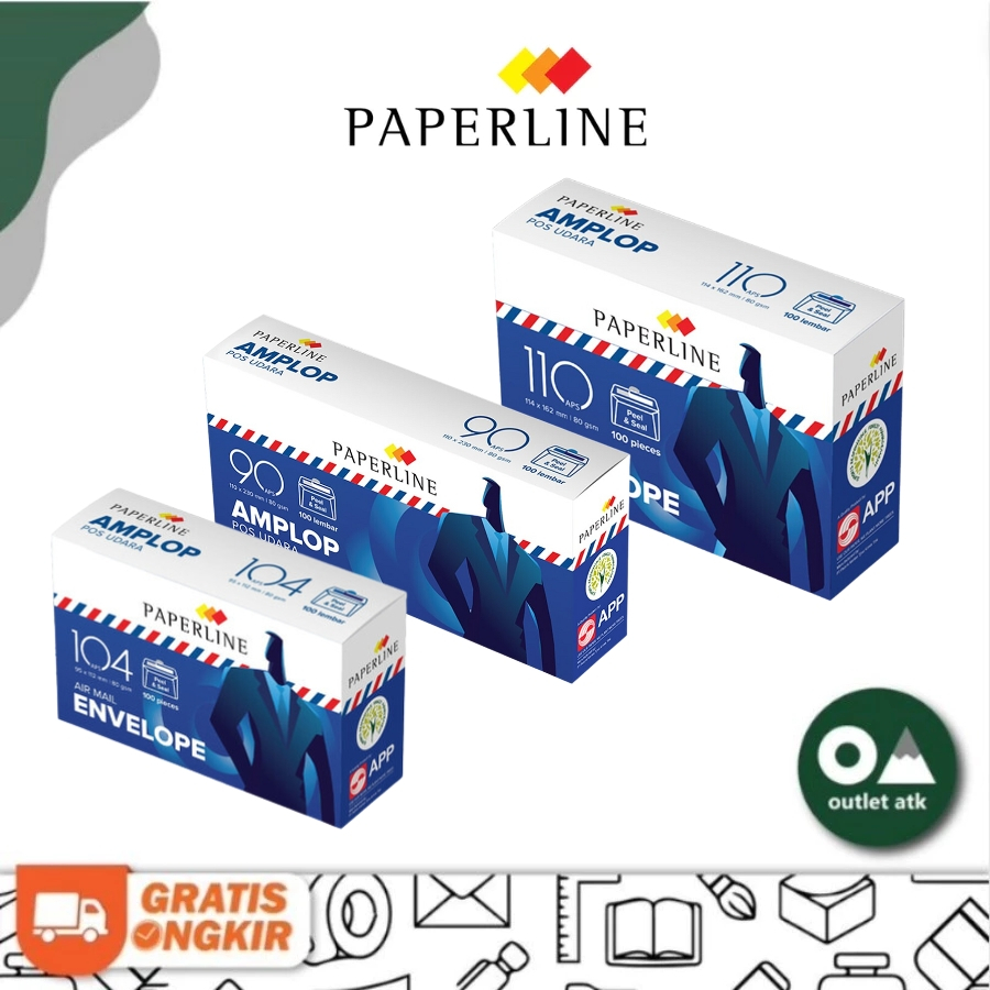 

Amplop Udara Tanggung 90 Paperline Airmail APS isi 100