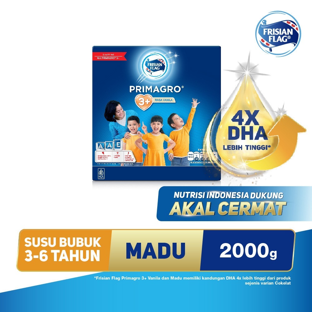 

Frisian Flag Primagro 3+ Madu 2000 gr Susu Formula Pertumbuhan Anak - 1 Pcs