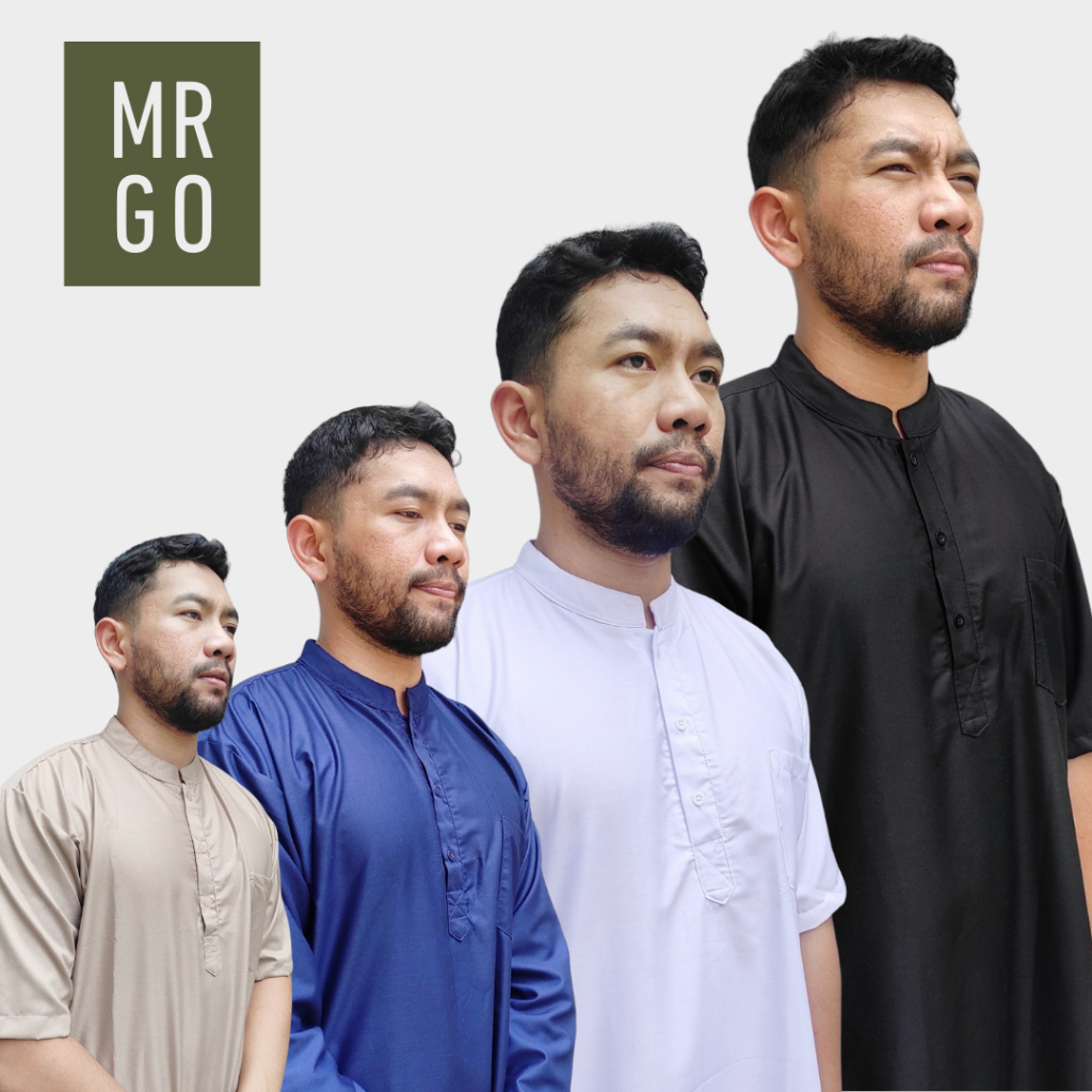 MRGO | Gamis Jubah Pria Toyobo Premium Adem Thobe Dewasa – Bahan Tebal Halus Tidak Kusut Hitam Putih
