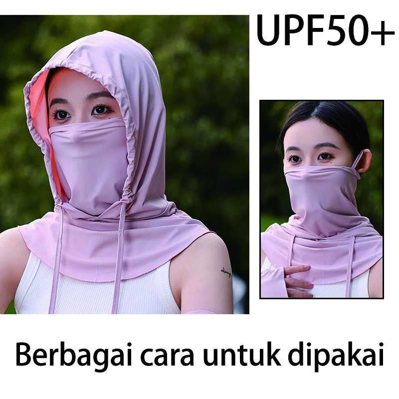 Masker Motor Masker Tabir Surya Balaclava Kupluk syal pelindung syal leher dan topi tiga-dalam-satu 