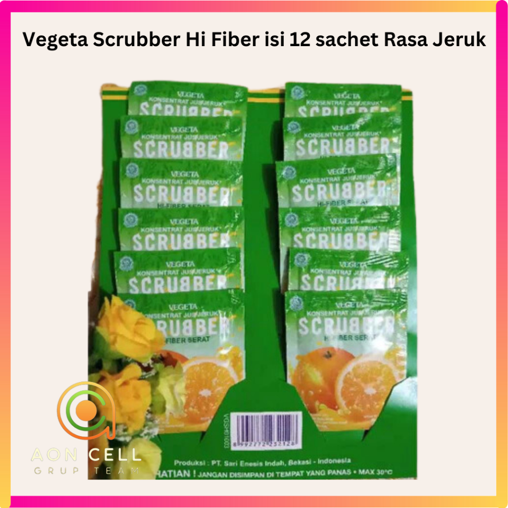 

Vegeta Scrubber Hi Fiber isi 12 sachet Rasa Jeruk