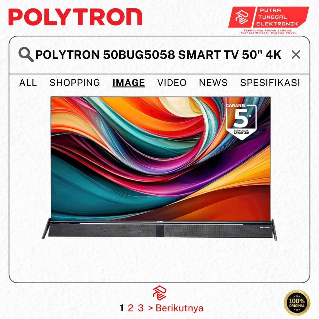 POLYTRON PLD 50BUG5058 TV LED 50 Inch Google TV 4K PRODUK 100% ORIGINAL POLYTRON