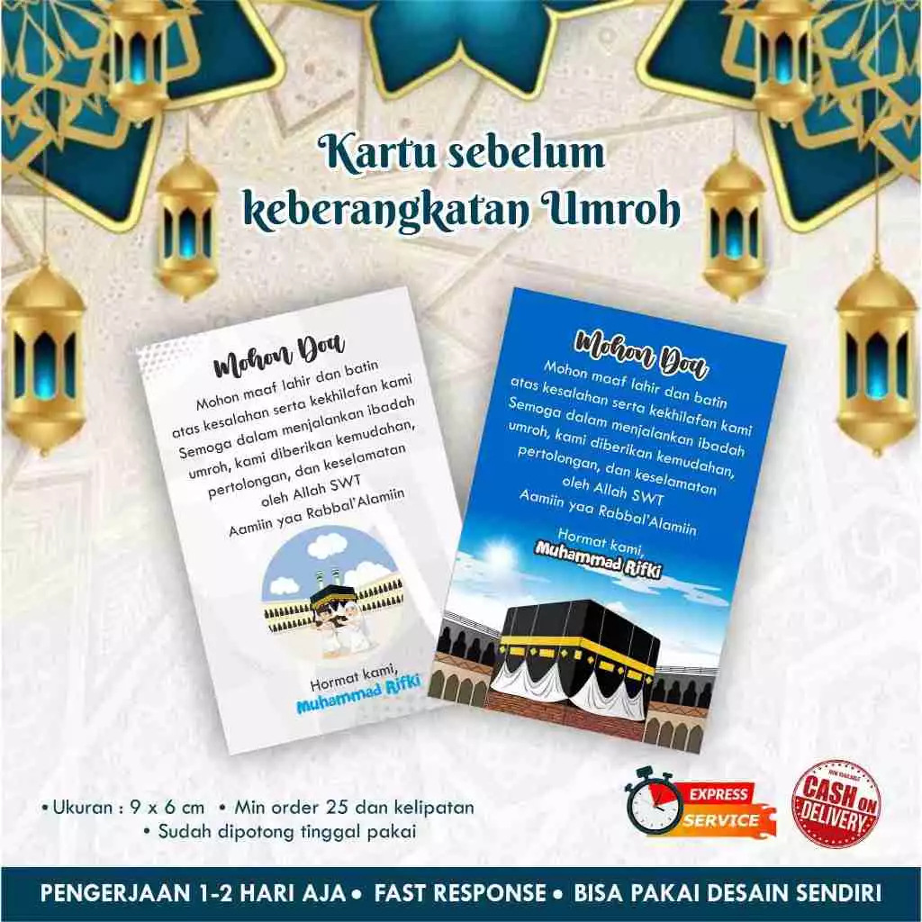 

Kartu Sebelum keberangkatan UMROH / mohon doa / ucapan