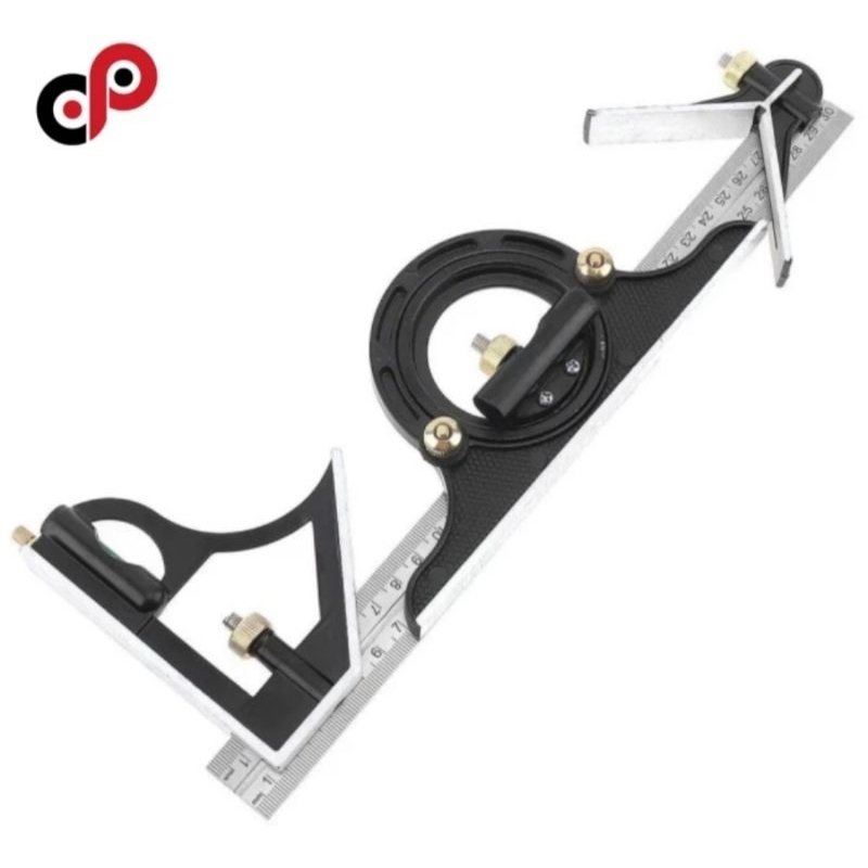 

Combination Square 12" (300mm) | Penggaris Mistar Siku L Busur Derajat Kemiringan Sudut Kayu Waterpas Multifungsi