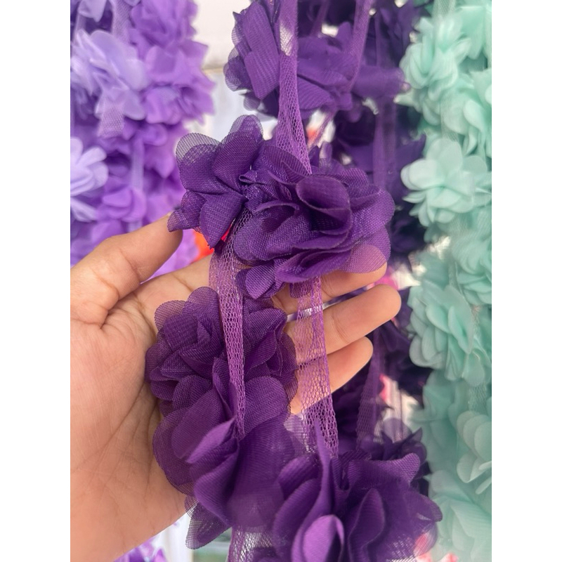 Bunga kertas/frill / bunga aksesoris baju ukuran kecil (harga/Lusin & 1/2Lusin)