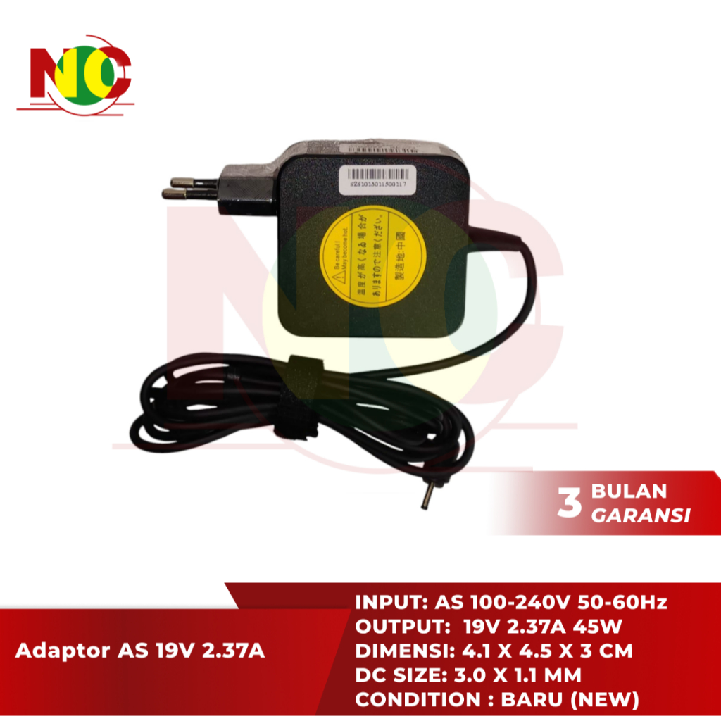 Adaptor Charger Laptop AS  ZenBok C200 UX21 UX21E UX31 UX31E UX31K ,UX21E,UX31 UX31