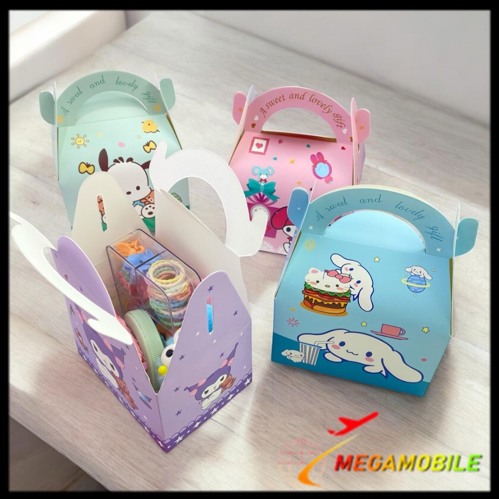 

MM Kotak Souvenir Kado Ulang Tahun Hampers Mini Lucu Tas Snack Candy Anak-Anak Goodie Bag Motif Kartun Paper Bag Snack Karakter