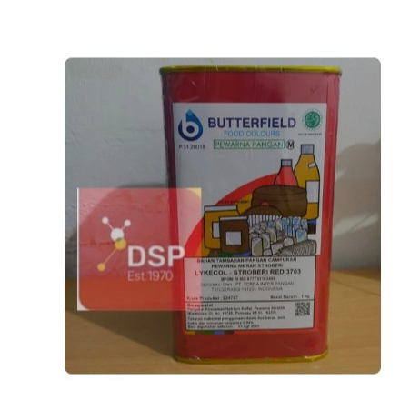 

Pewarna Makanan Butterfiled Lyncol Strawberry Red 3703 Tin 1 KG