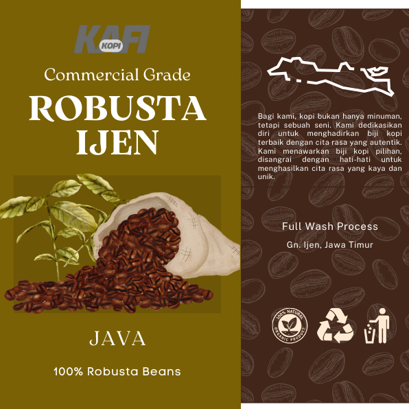 

Kafi Kopi Robusta Gn Ijen Java Medium Roast Commercial Grade