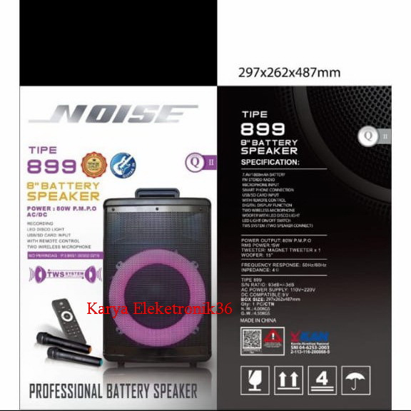 NOISE Speaker 899 Q / 899QII / 899 QII 8 inch Bluetooth Portable Meeting Wireless Original Noise