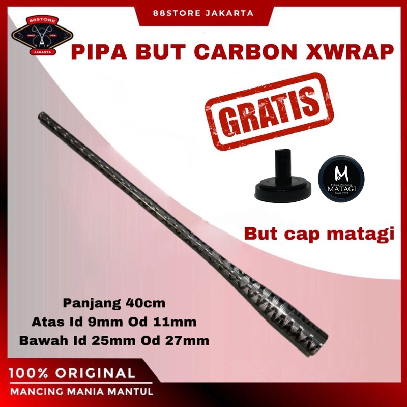 88storejakarta Liebe Pipa but Joran carbon x wrap bawahan joran full carbon
