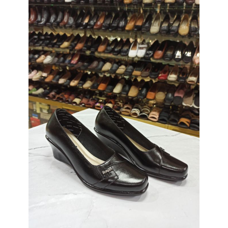 SCORPION 5256 Sepatu wedges wanita Kulit asli original Scorpion