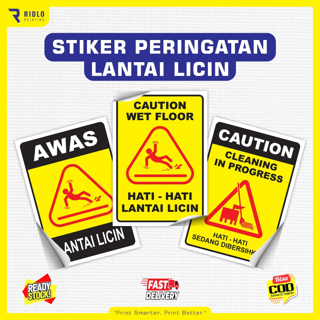 

STIKER PERINGATAN LANTAI LICIN | STIKER PERINGATAN | LANTAI LICIN | SLIPPERY FLOOR