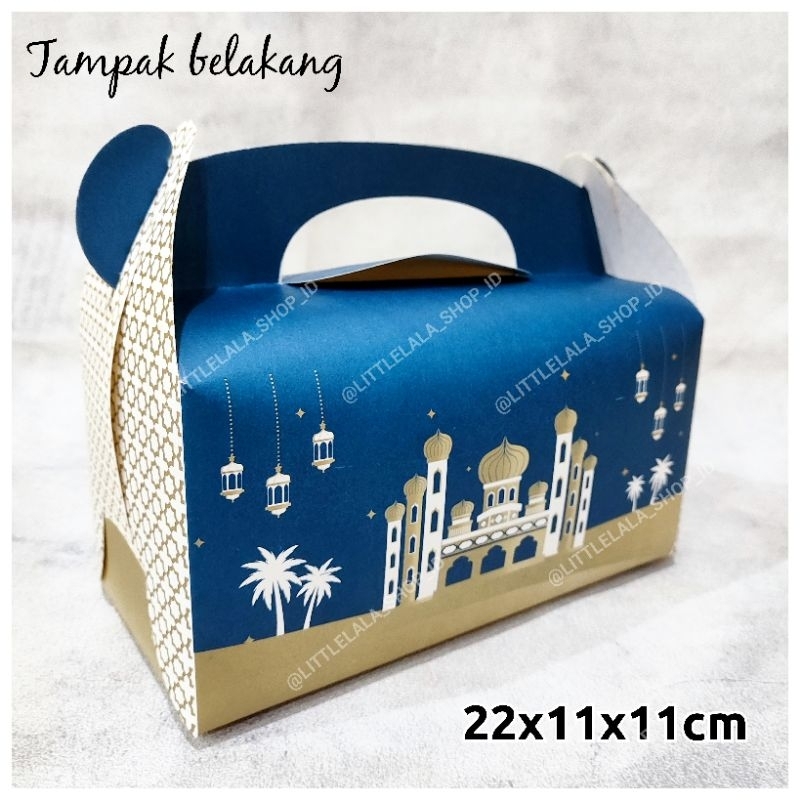 

Kotak Gable Box Idul Fitri Eid Prayer uk 22x11x11cm/kotak cookies lebaran isi toples dessert box/happy eid mubarak