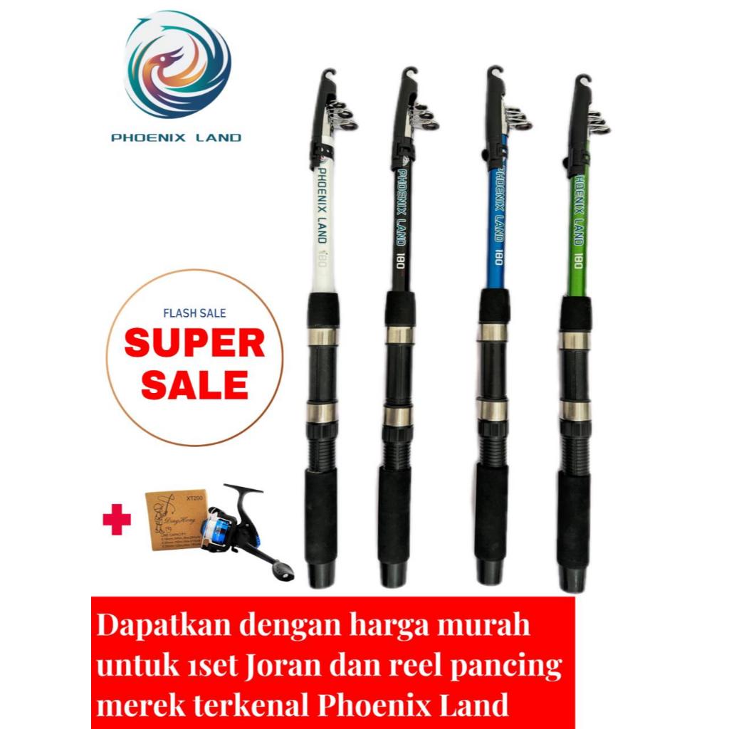 Paket Joran Pancing Antena Carbon Style Teleskopic Antena Tegek Miyabi dan Reel Pancing Putar Rell R