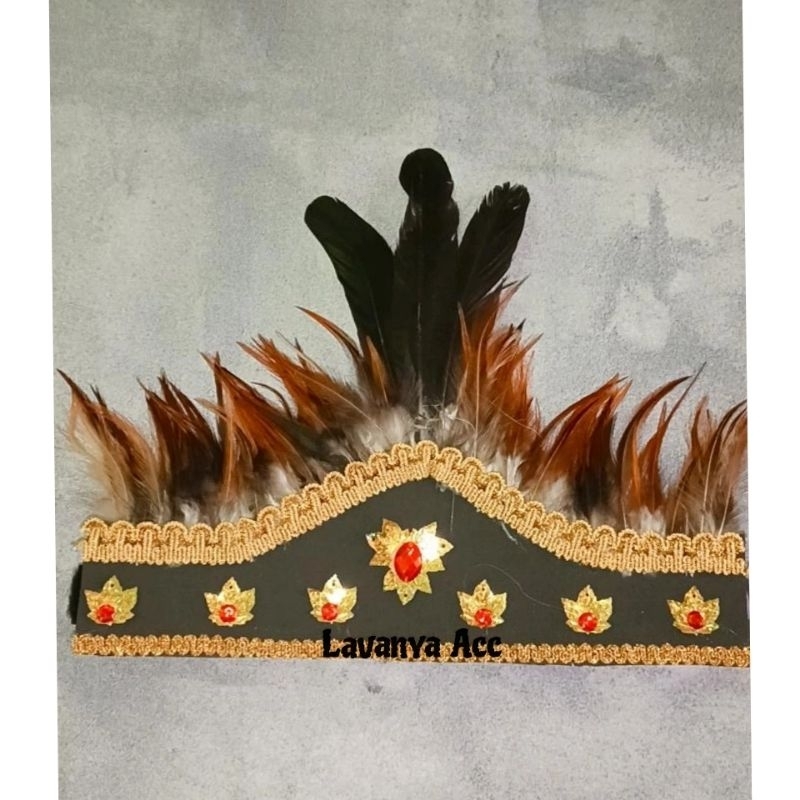Aksesoris Topi Bulu Dayak Untuk anak dan Dewasa