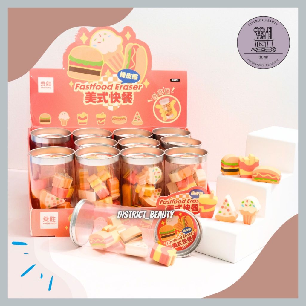 

PENGHAPUS KALENG FAST FOOD BURGER COLA PENGHAPUS MINI KECIL KARAKTER BURGER KENTANG MIX PENGHAPUS MAKANAN KALENG LUCU TERMURAH