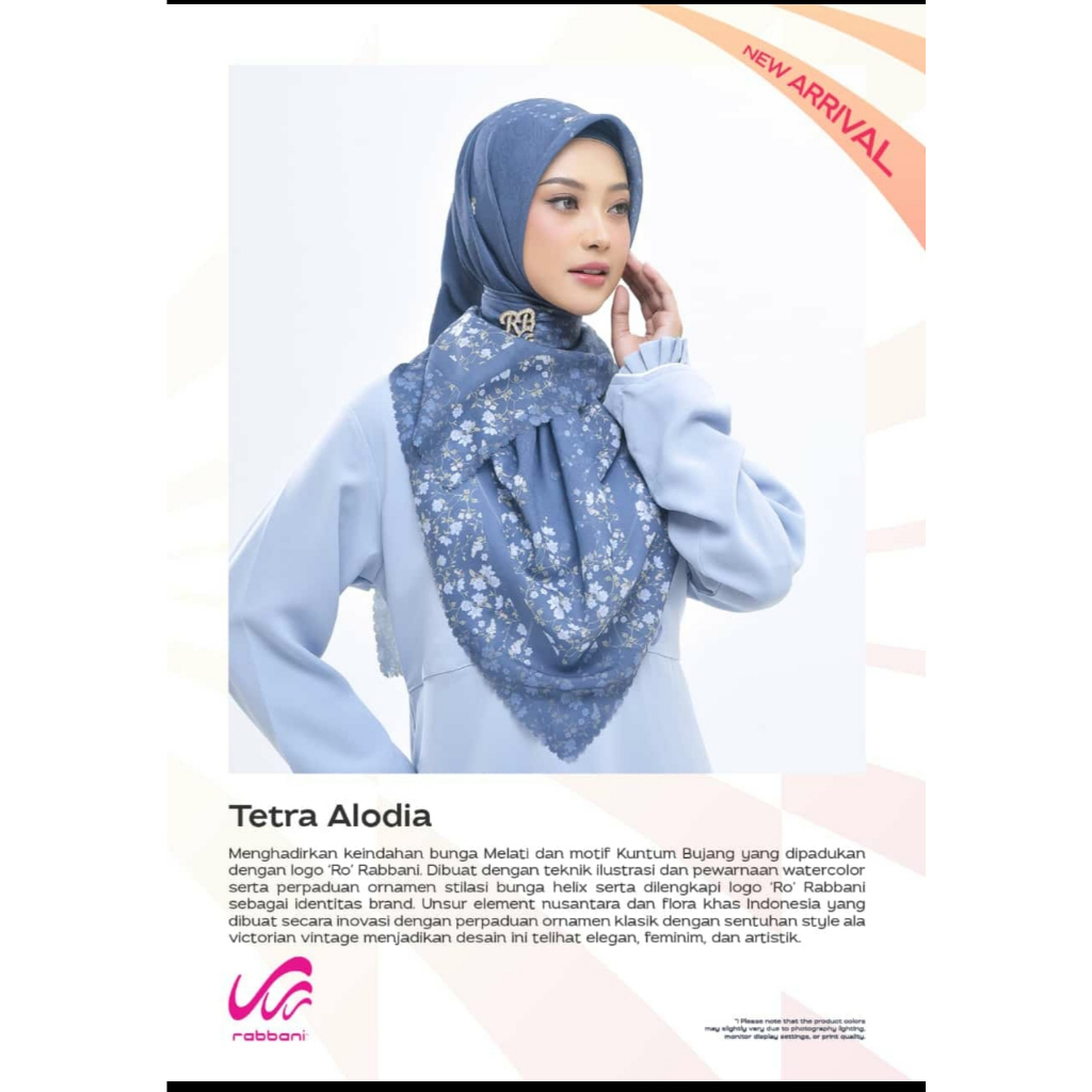 kerudung segiempat Rabbani Tetra Alodia Hijab Syar'i original new 2025