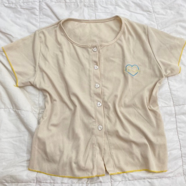 [preloved] Coquette Baby Doll Yellow Top Wanita; feminine cute minimalist atasan