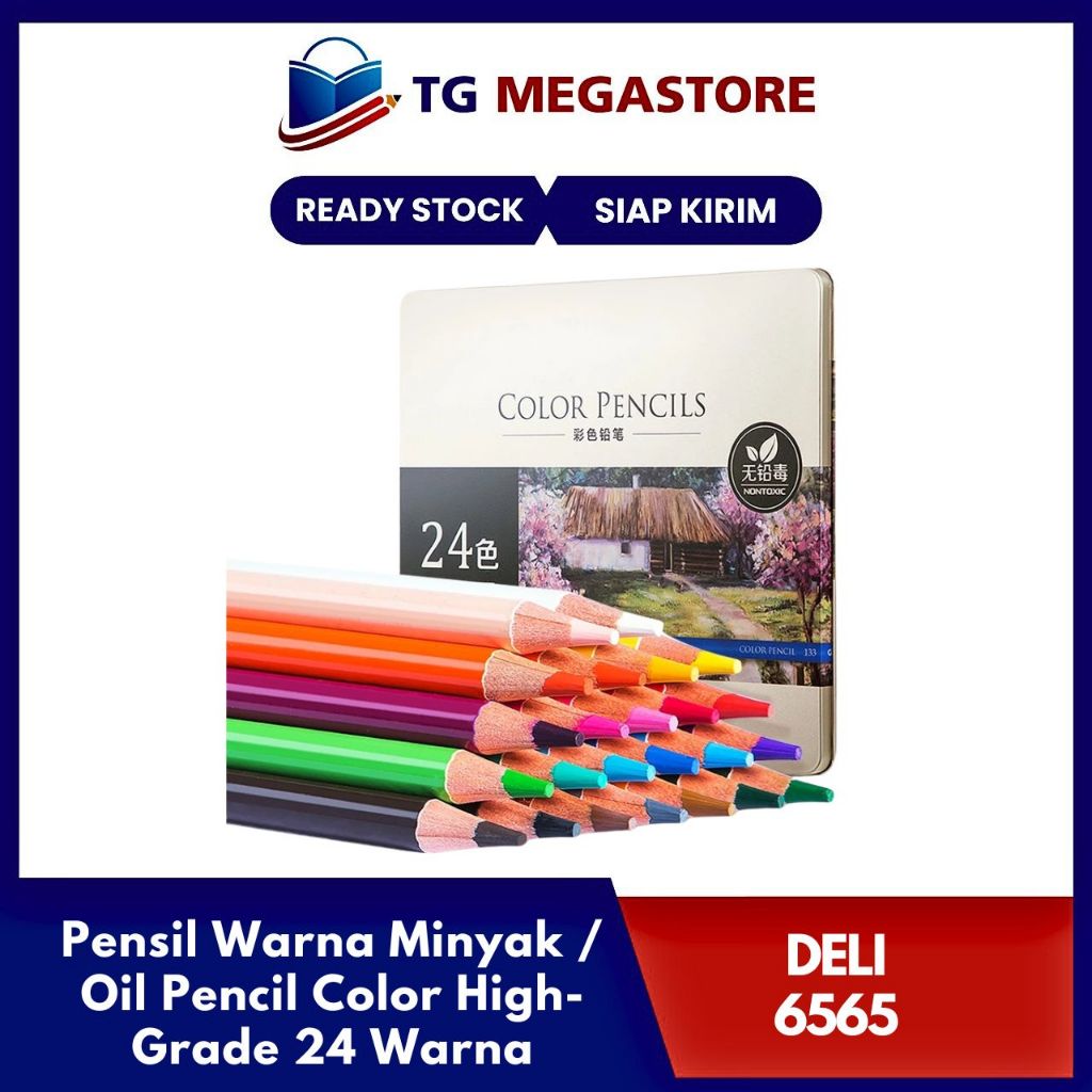 

Pensil Warna Minyak Deli / Oil Pencil Color High-Grade 24 Warna - 6565