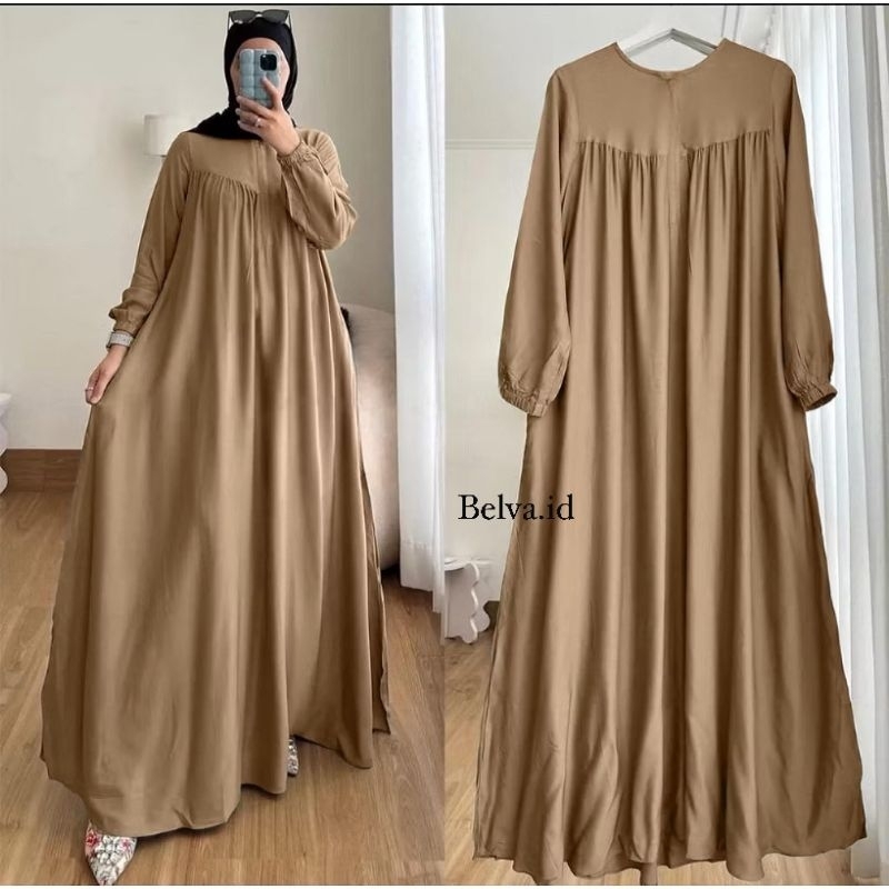 Gamis FUJI LD 150,140,130,120,110 CM gamis  POLOS JUMBO RAYON TWILL//DRESS MUSLIM wanita LEBARAN BIG
