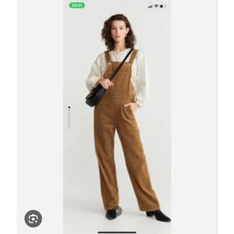 preloved mango corduroy long jumpsuit overall