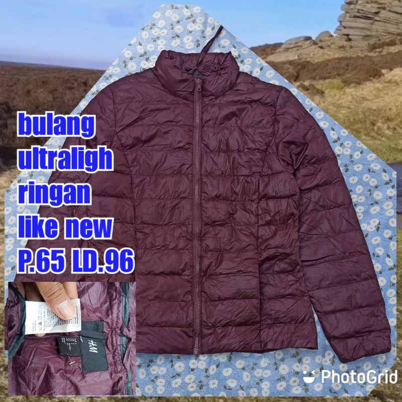 jaket gunung outdoor puffer gelembung tebal winter salju bulang bulu angsa ultraligh hnm nit uniqlo