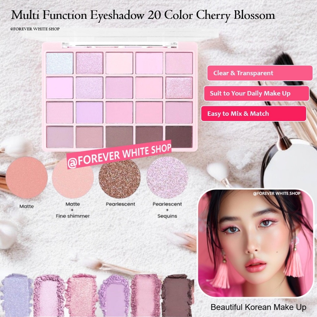 [NEW] Eyeshadow Highlighter Blush On Contour Hidung dan Wajah Muge Leen 20 Color Eyeshadow Lengkap G