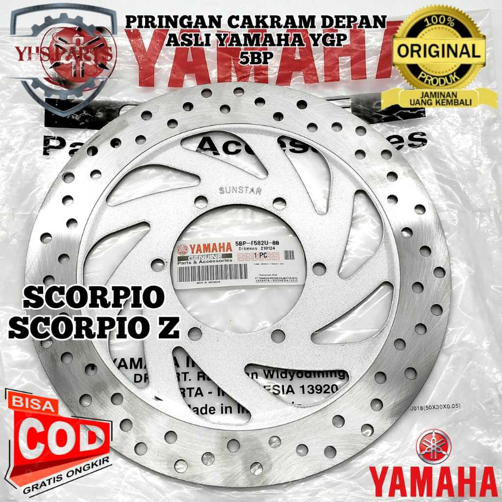 ASLI ORIGINAL PIRINGAN CAKRAM REM DEPAN YAMAHA YGP 5BP SCORPIO Z LAMA PIRING