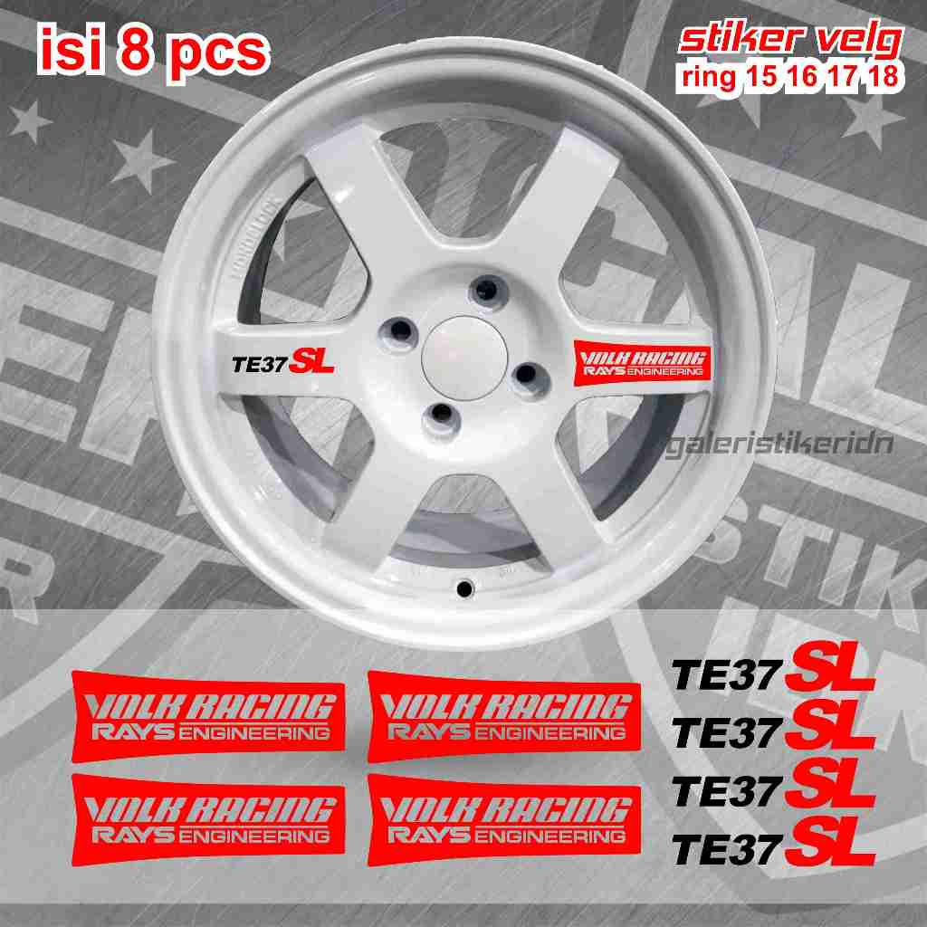 Sticker volk te37 sicker stiker velk mobil velk volk rays racing rays enginiring te37 ring 15 16 17 