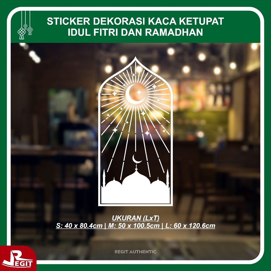 CUTTING STICKER KACA RAMADHAN / STIKER KACA RAMADHAN / STIKER IDUL FITRI EID MUBARAK / STIKER JENDEL