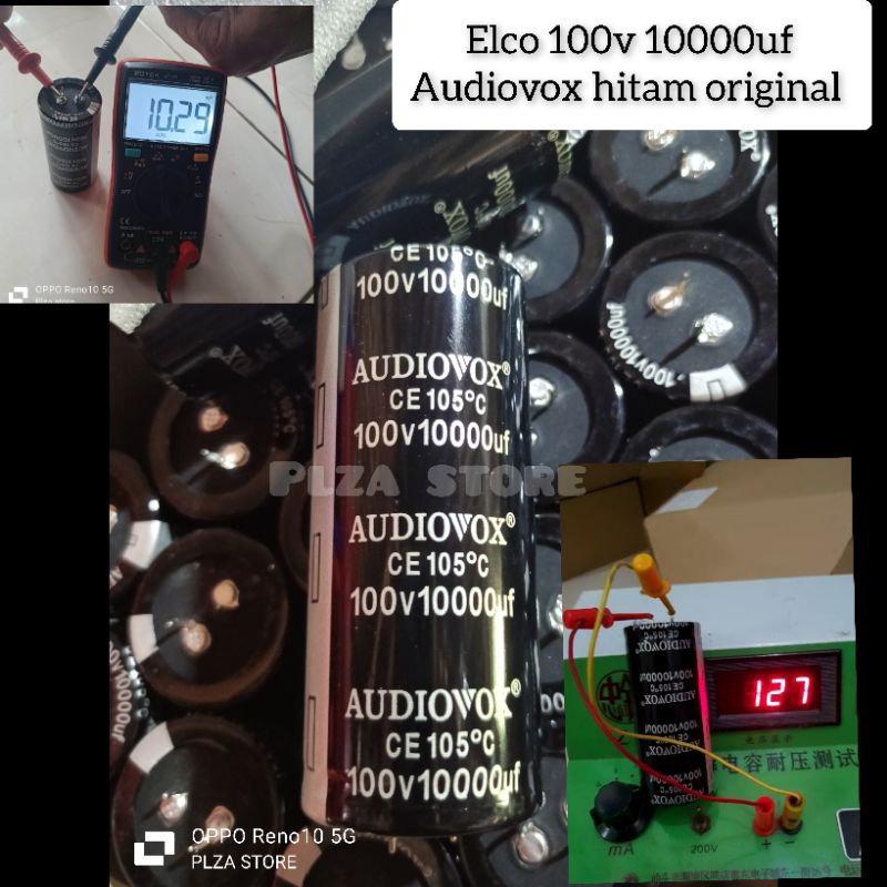 ELKO 100VOLT 10000UF AUDIOVOX HITAM ORIGINAL ISI FULL ELKO 10000UF 100VOLT AUDIOVOX HITAM BAGUS BERK