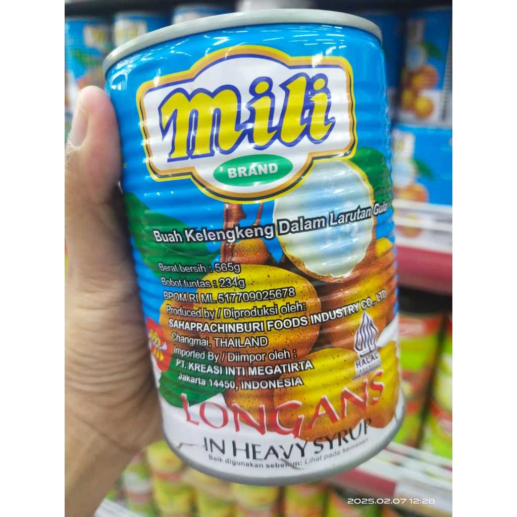 

Mili Longan / Mili Buah Kaleng / Mili Buah Kelengkeng Dalam Larutan Gula / Mili Brand 565g