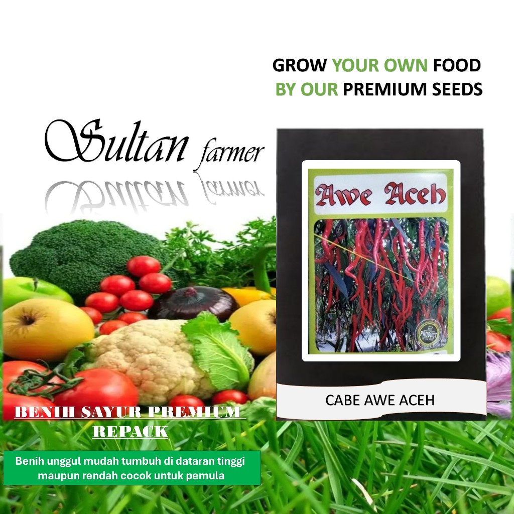 paket isi 50 Benih /Biji Cabe Awe Aceh  - Benih Cabe Merah Keriting Awe Aceh - Bibit Cabe Awe Aceh -