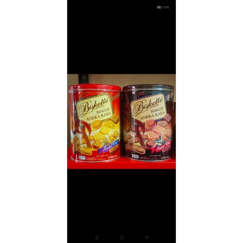 

biskotto asorted 600 gram bulat harga ECER per kaleng