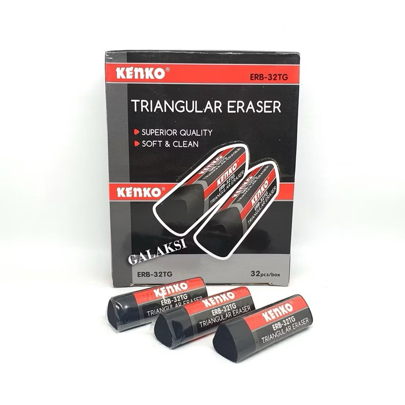 

( 1 BIJI ) KENKO Penghapus ERASER ERB-32TG BLACK Triangular
