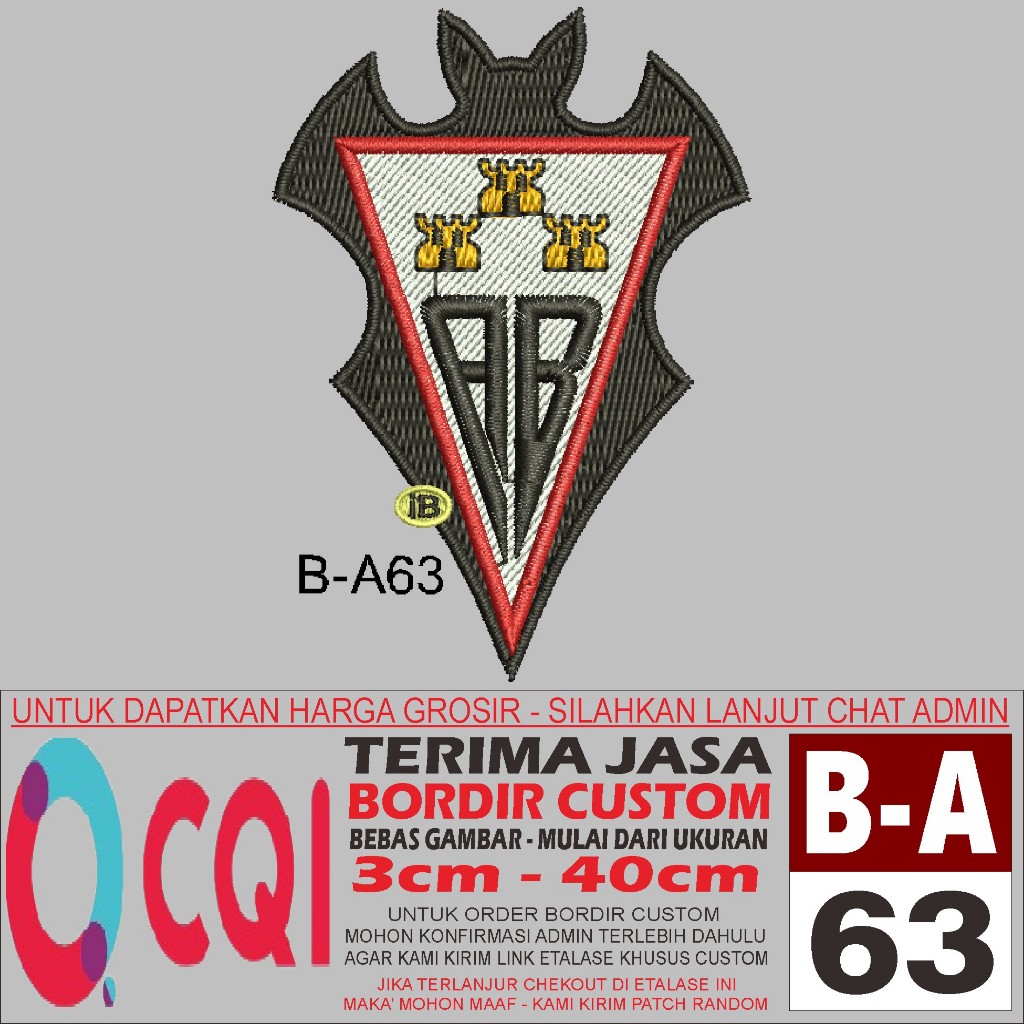 PATCH BORDIR LOGO B-A63 ALBACETE KLUB BOLA LALIGA SPANYOL - OCQI EMBROIDERY TESTIMONI
