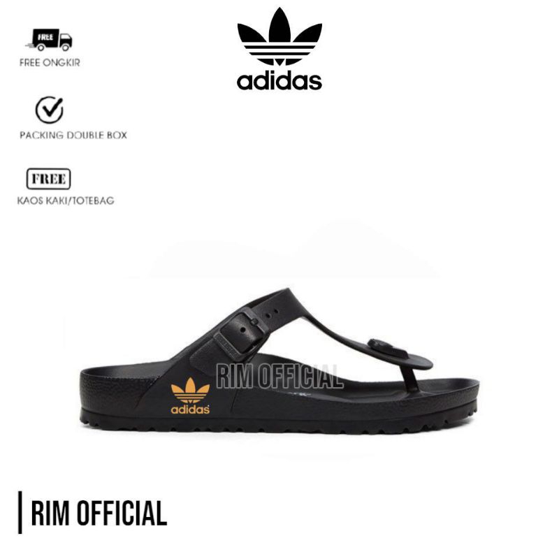 sandal jepit pria elegan sandal pria hitam kembang gold