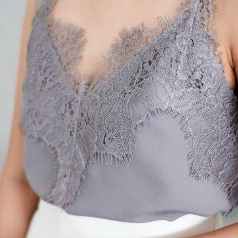 eunoia x patricia stephanie tanktop lace top XS grey milo camisole